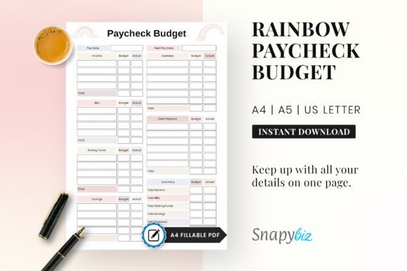Download Paycheck Budget Printable Planner PDF - Premium Bundle