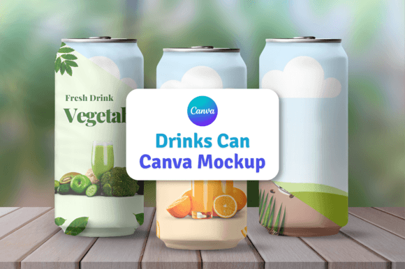 Download Drinks Can Canva Editable Mockups - Editable mockups Collection