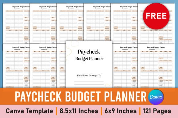Download Free Paycheck Budget Planner Canva - Paycheck budget Collection