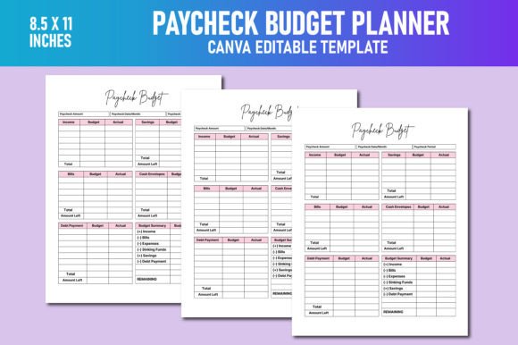 Download Paycheck Budget Planner Canva KDP - Premium Resources