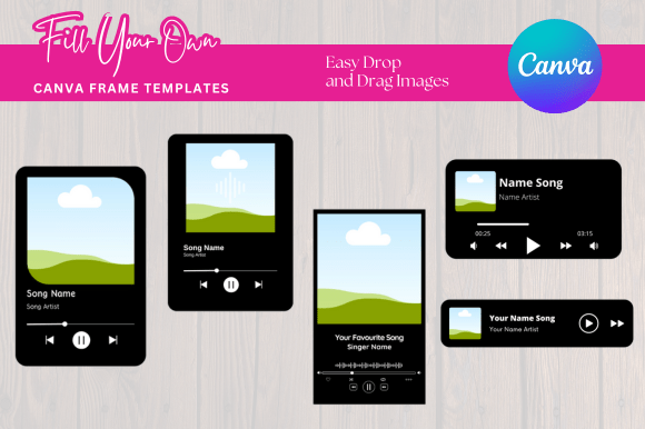 Download Music Player Canva Frame Mockup Bundle - Music player canva Collection