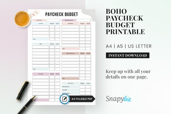 Download Paycheck Budget Pdf | Budget Worksheet - Premium Bundle