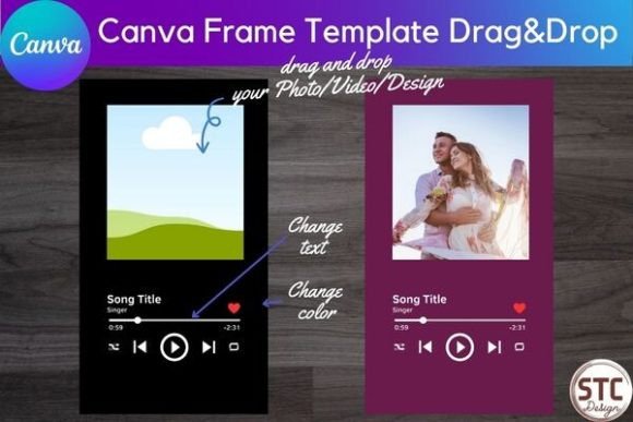 Download Music Player Canva Frame Template Mockup - Music player canva Collection