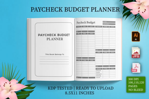 Download Editable Paycheck Budget Planner for KDP - Paycheck budget Collection