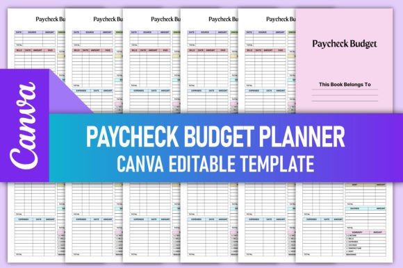 Download Editable Paycheck Budget Planner Canva - Premium Resources