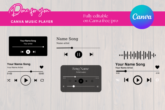 Download Music Player Canva Template Bundle - Music player canva Collection